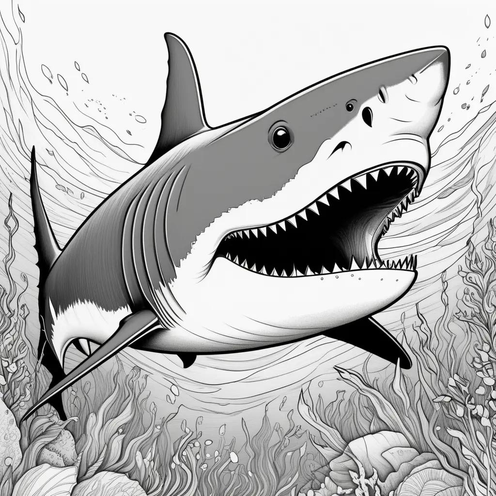 Megalodon Coloring Page: Shark Coloring Book