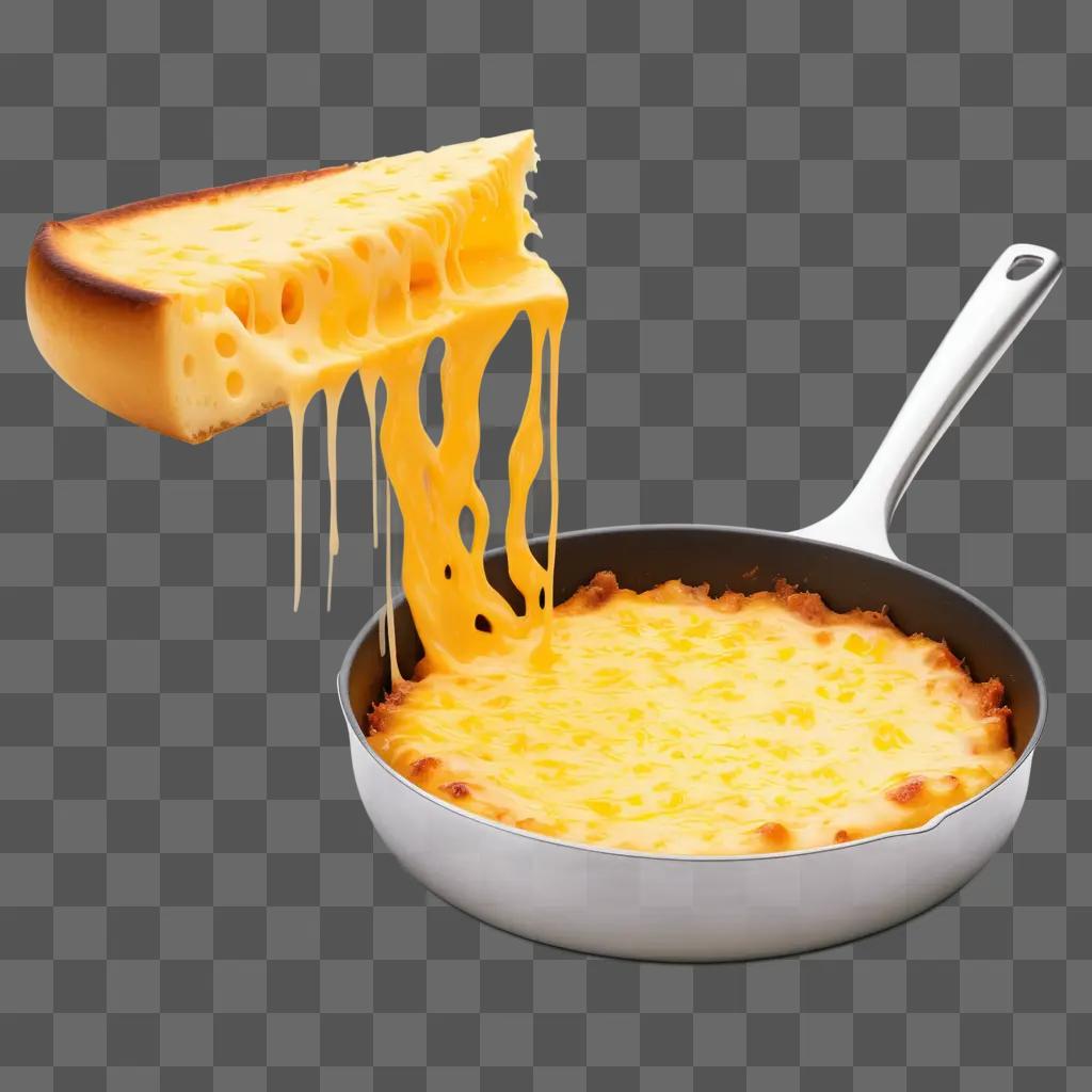 Melted cheese dripping from a pan