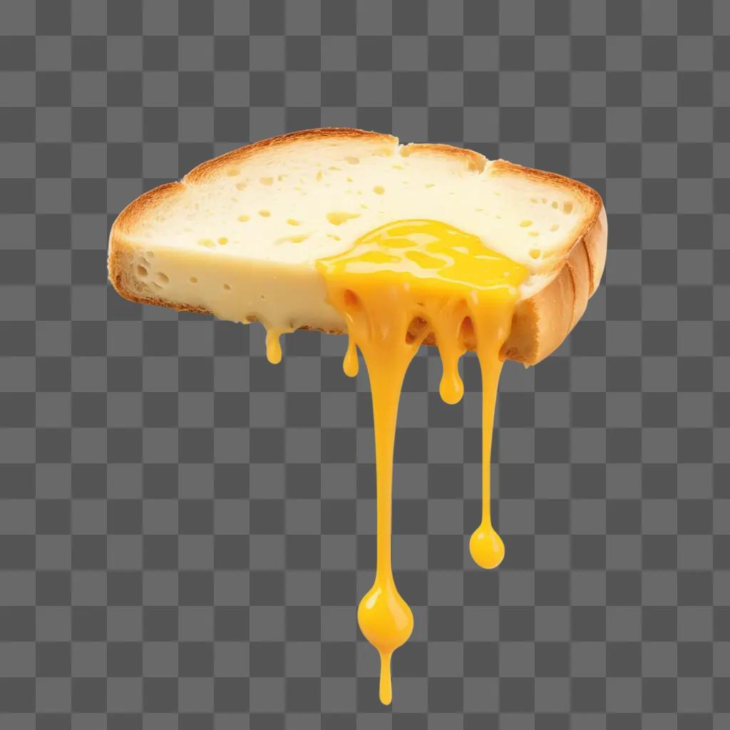 Melted cheese drips onto toasted bread