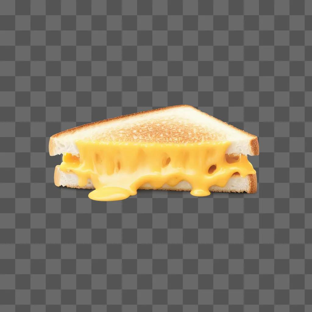 Melting cheese drips onto a toasted sandwich