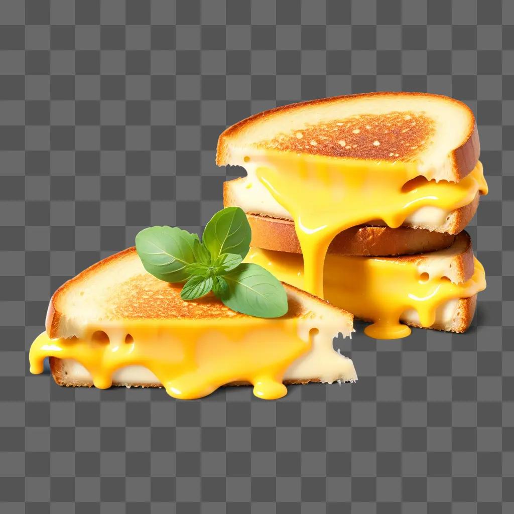 Melting cheese on a toasted sandwich