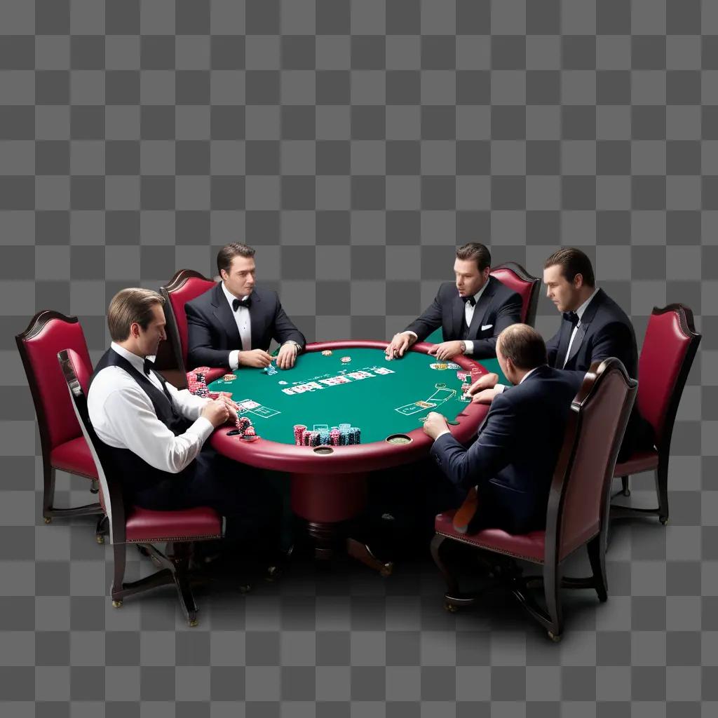 Men playing poker at a casino table