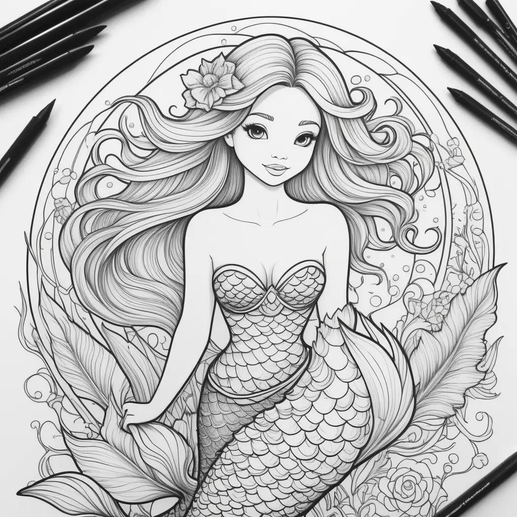 Mermaid Coloring Page: A Mermaid Coloring Book Coloring Page