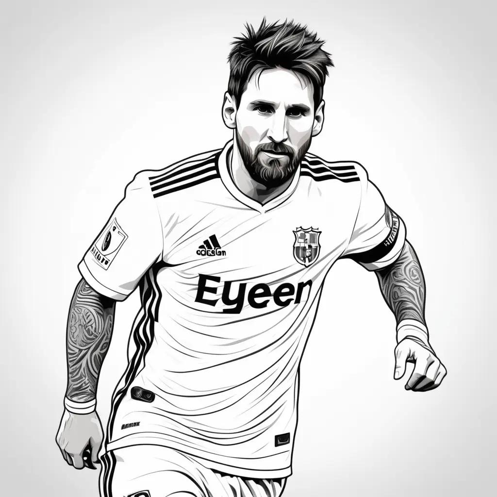 Messi Coloring Page with Eyeen