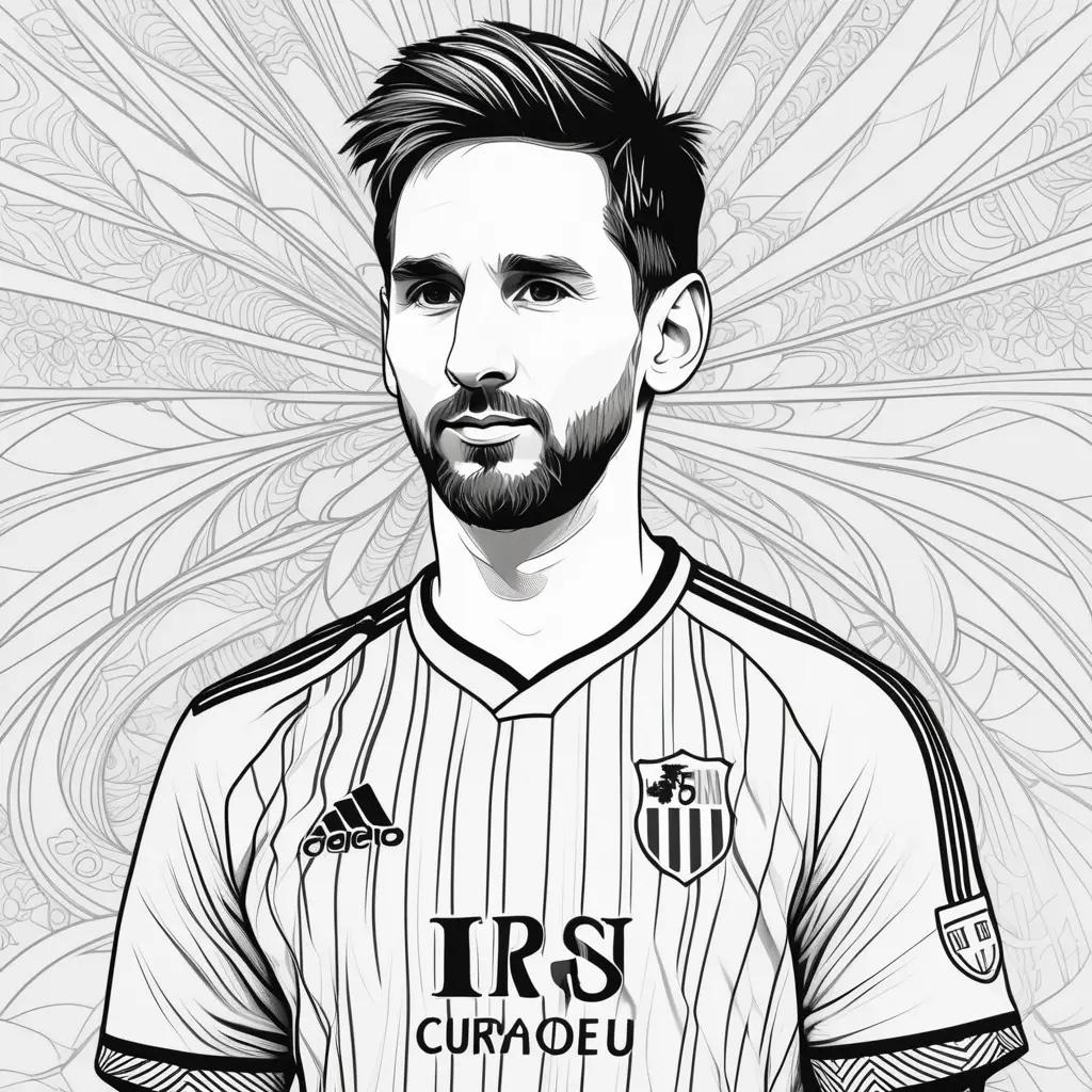 Messi coloring pages: an artists depiction of a soccer player