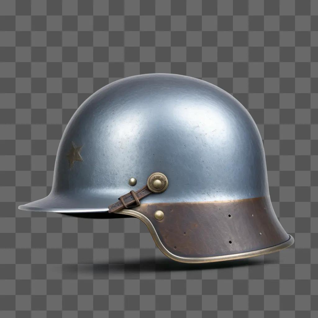 Metal helmet with star on top