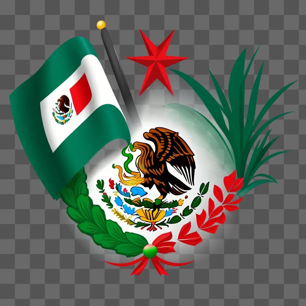 Mexican flag and star on a plate