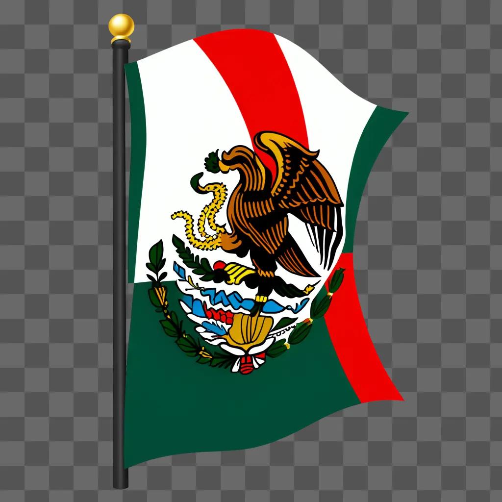 Mexican flag clipart in black and white