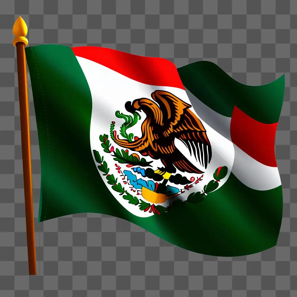 Mexican flag clipart with an eagle and cross