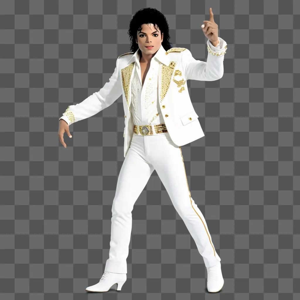 Michael Jackson in a white suit