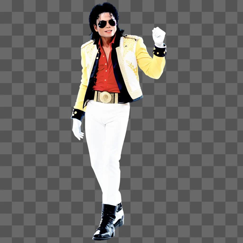 Michael Jackson posing for a picture