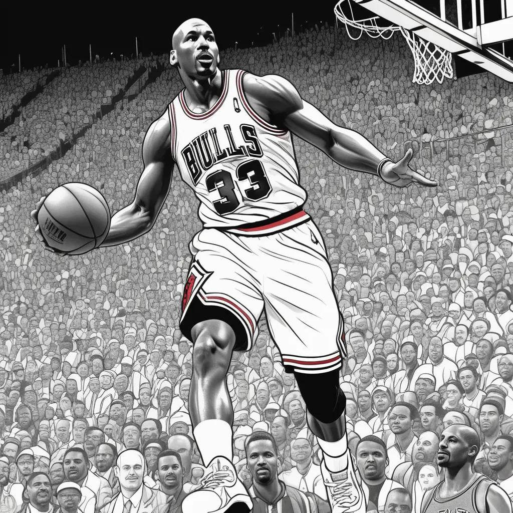 マイケルジョーダンぬりえは、有名なバスケットボール選手の25の白黒画像のコレクションです