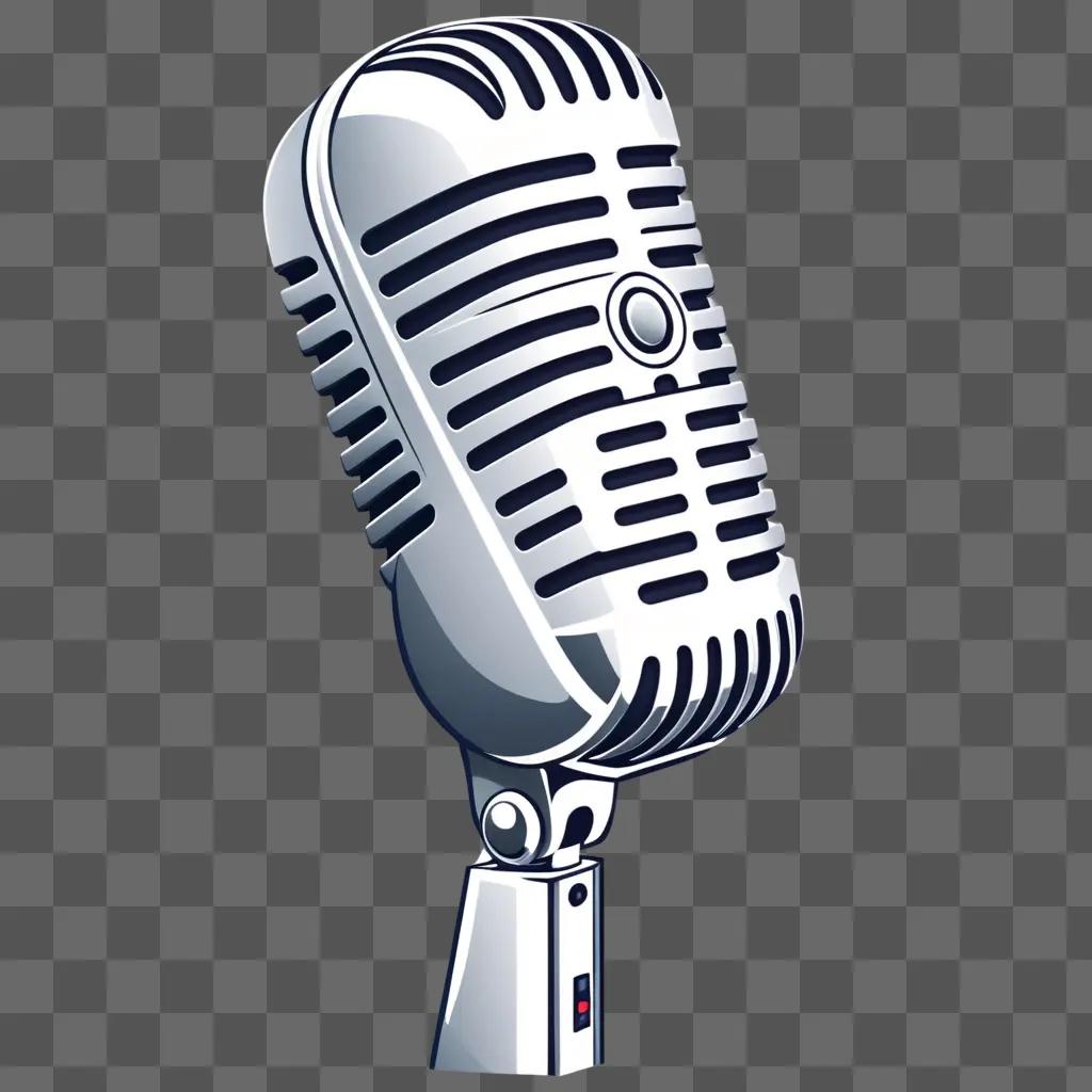 Microphone clipart with black and white color