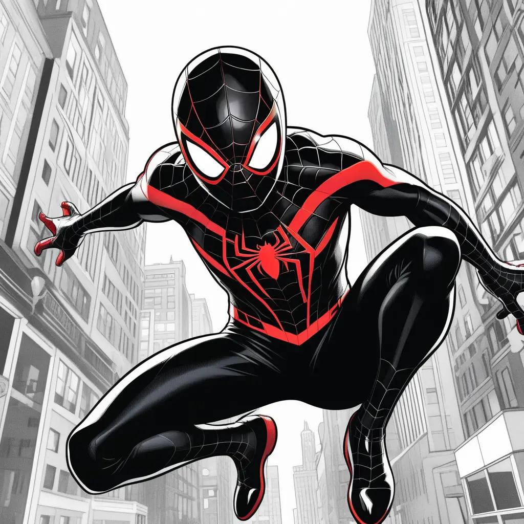 Miles Morales Coloring Page Featuring the Ultimate Spider-Man