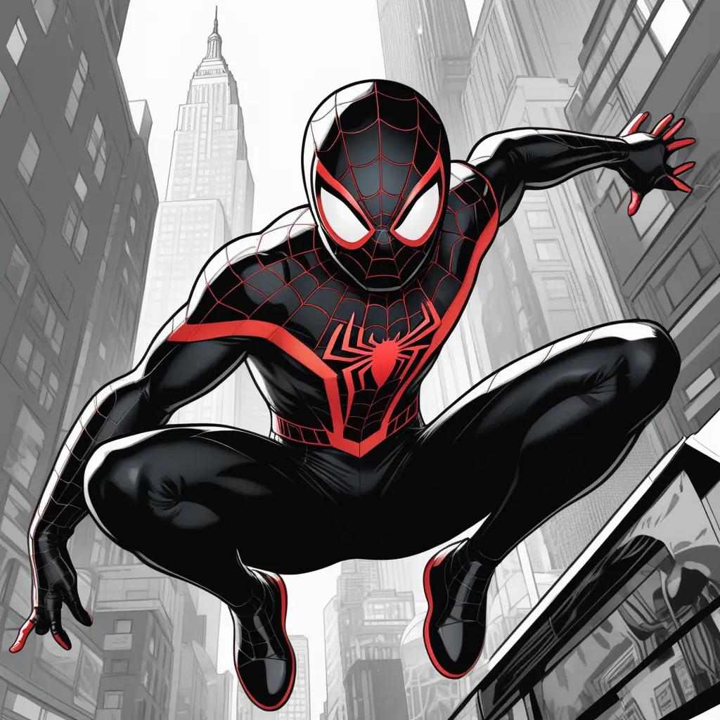 Miles Morales in colorful comic pages