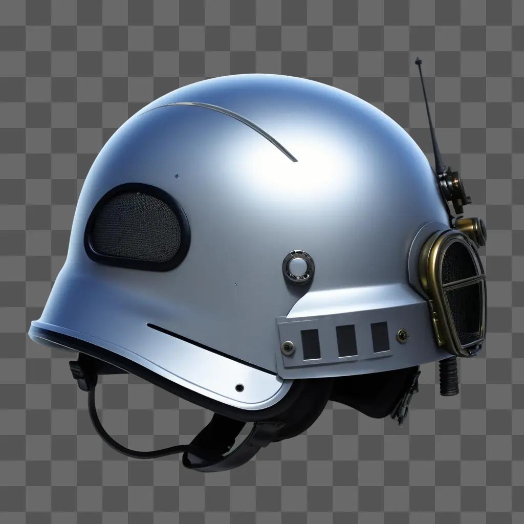 Military helmet with a radio in the ear