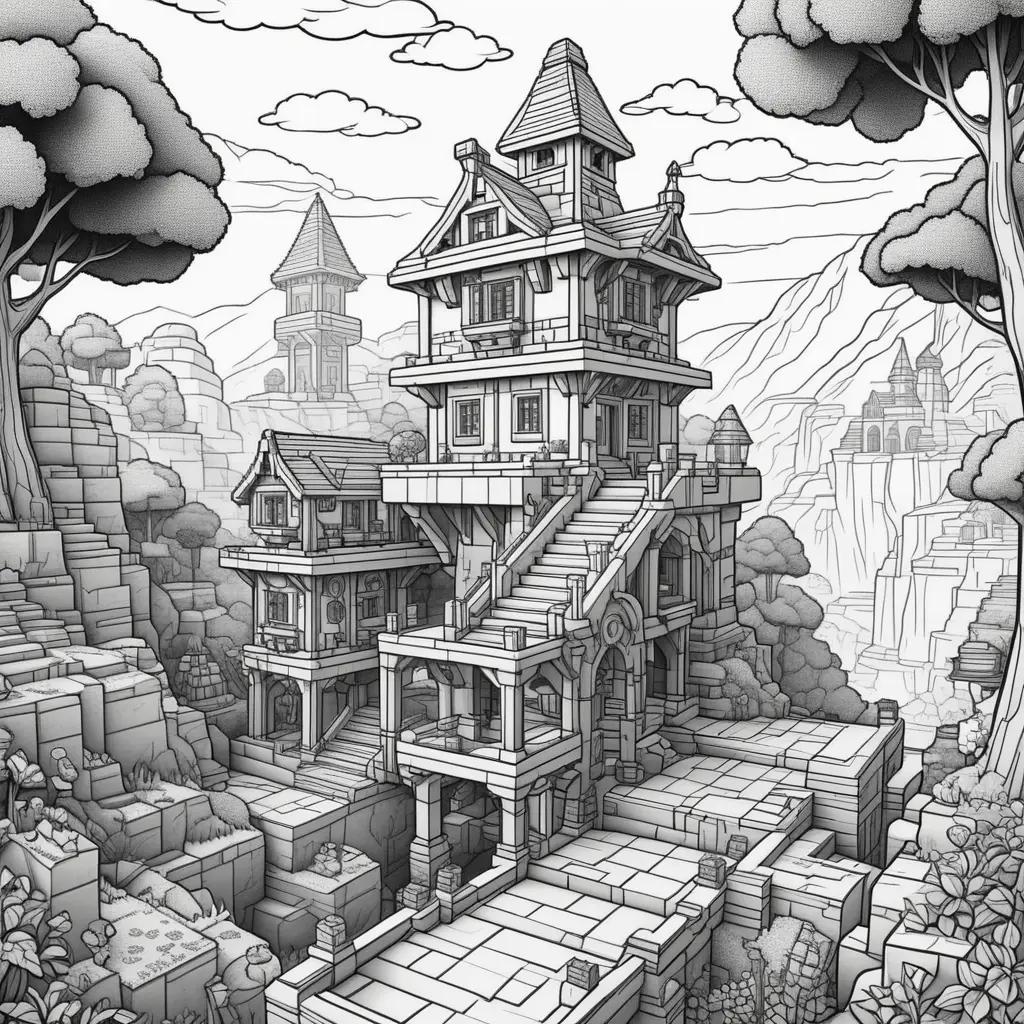 Minecraft Castle Coloring Page