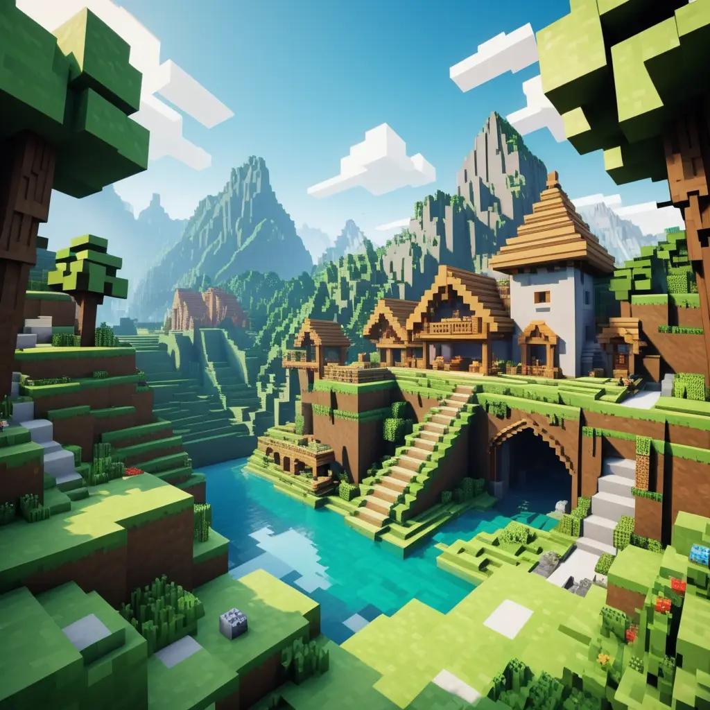 Minecraftのカラーページ:山の家のMinecraftカラーページ