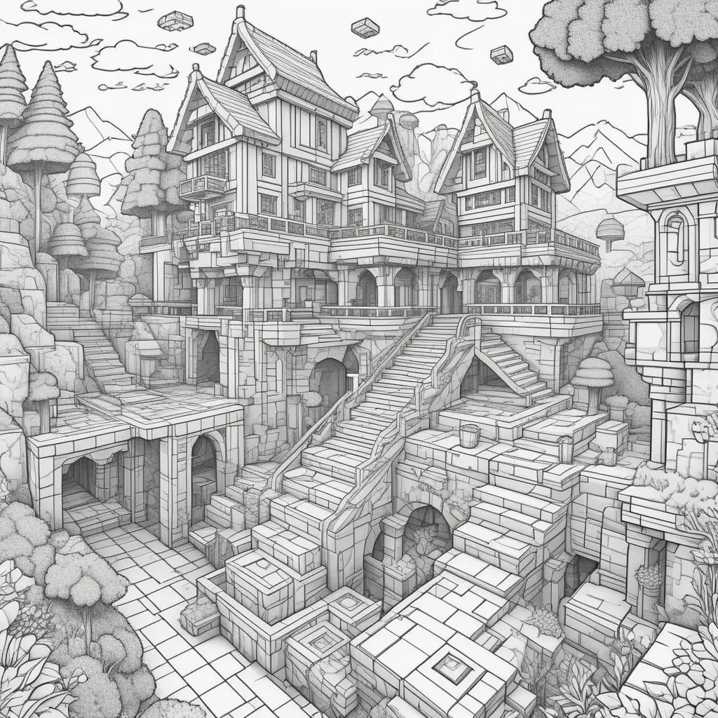 Minecraftの塗り絵ページ-汚れた城
