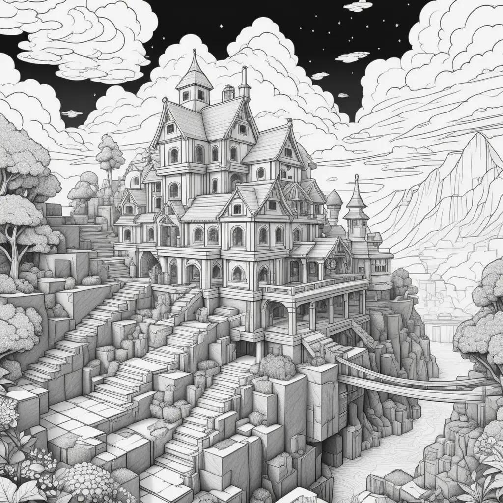 Minecraftのぬりえ:天空の城ラピュタ