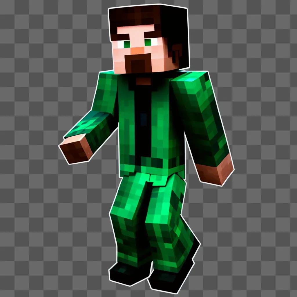 Minecraft character in a green outfit