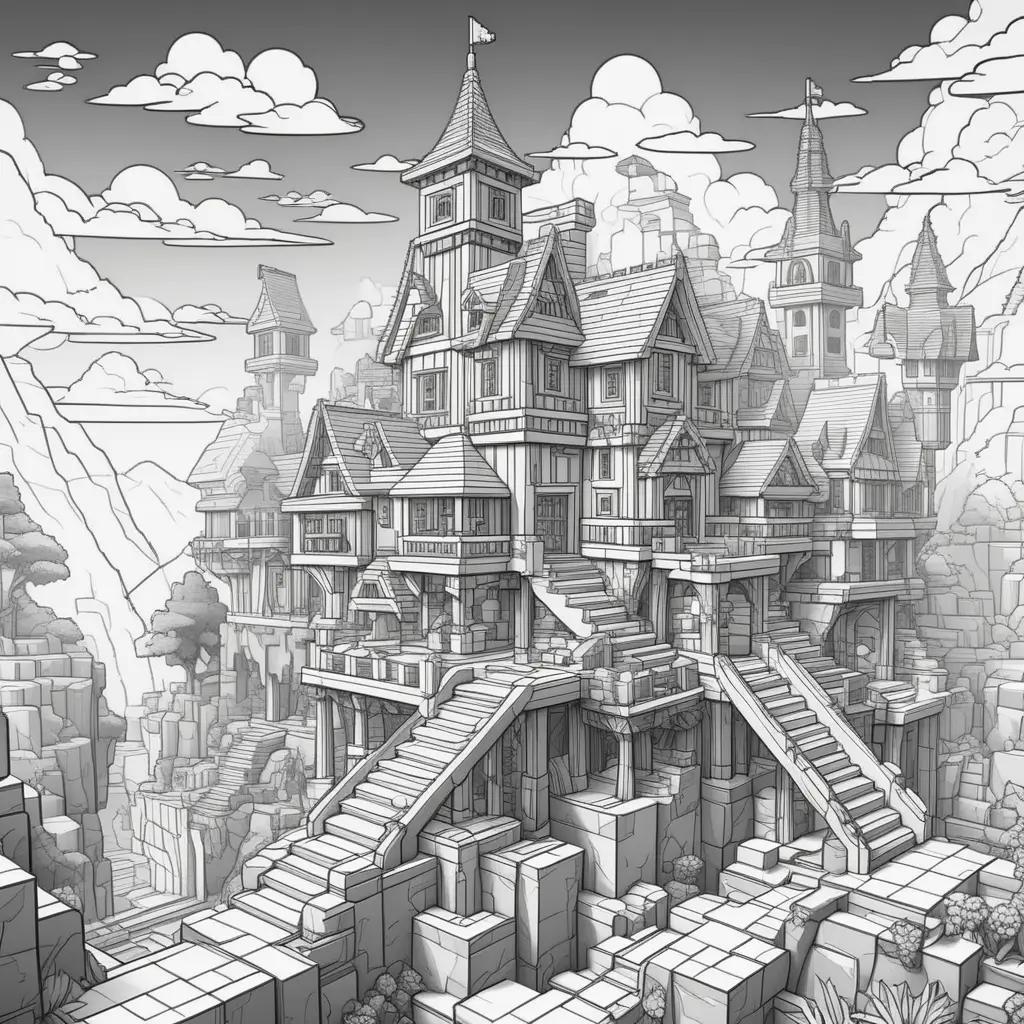Minecraftのカラーページ:天空の城ラピュタ