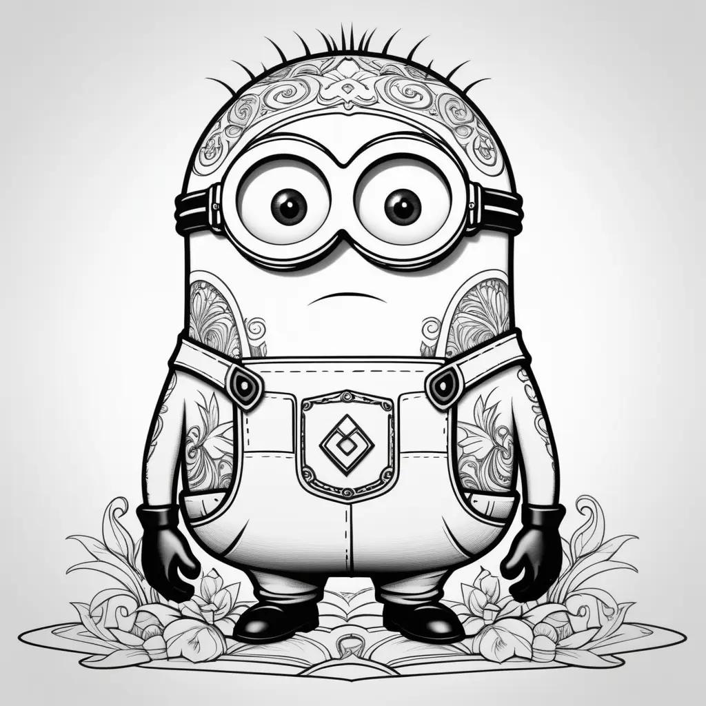 Minion coloring pages in black and white