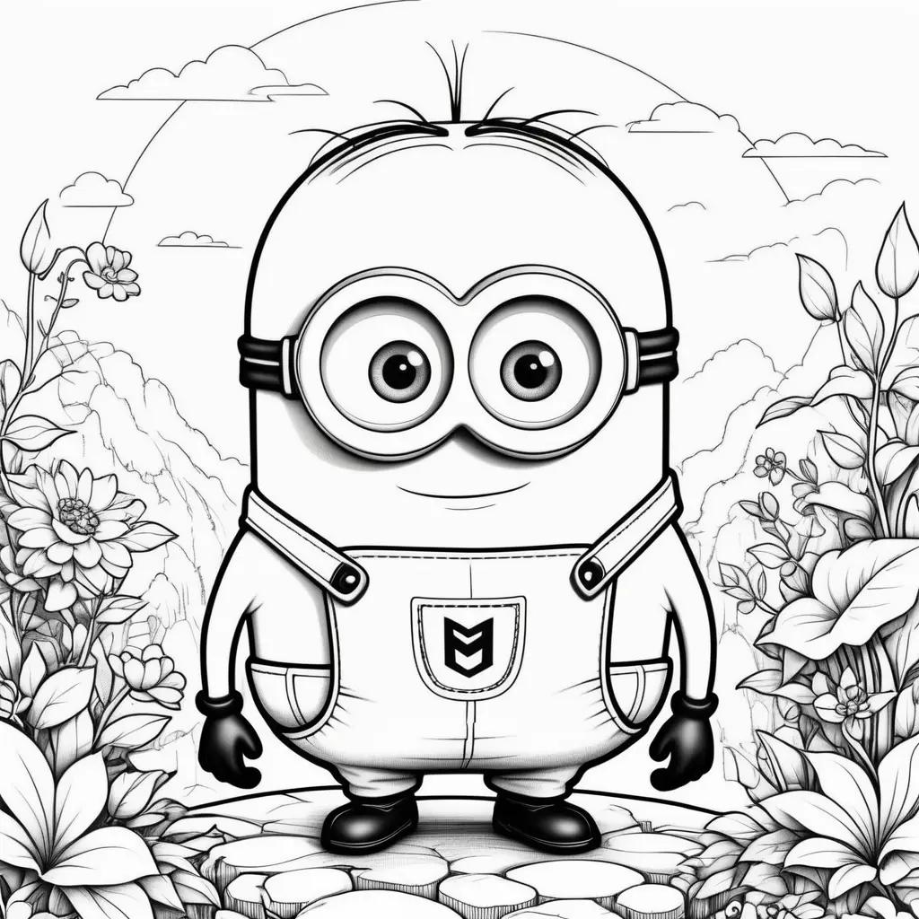 Minion coloring pages show a cute little guy