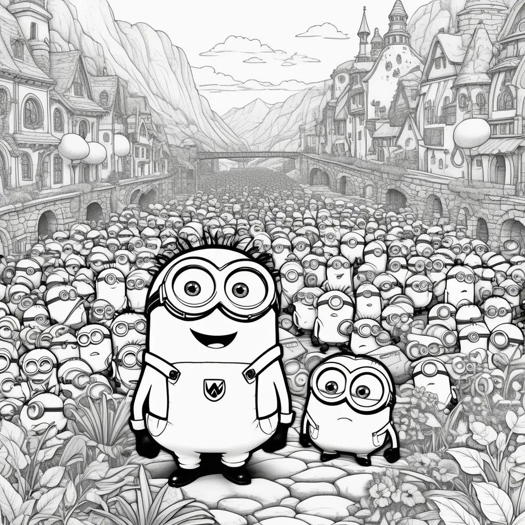 Minions Coloring Page: A Cartoon Coloring Page Featuring Minions