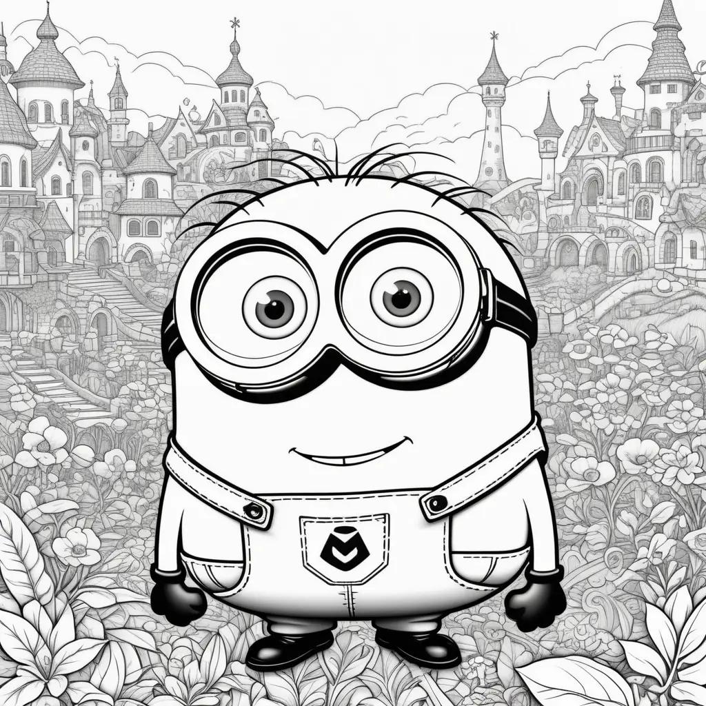 Minions Coloring Page: Black and White Minions Coloring Page