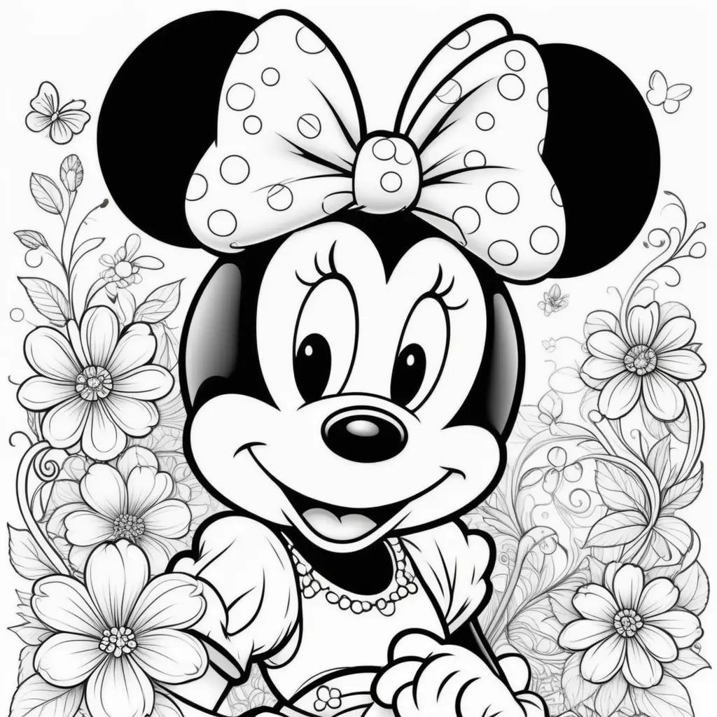 Minnie Mouse coloring pages for adults and kids