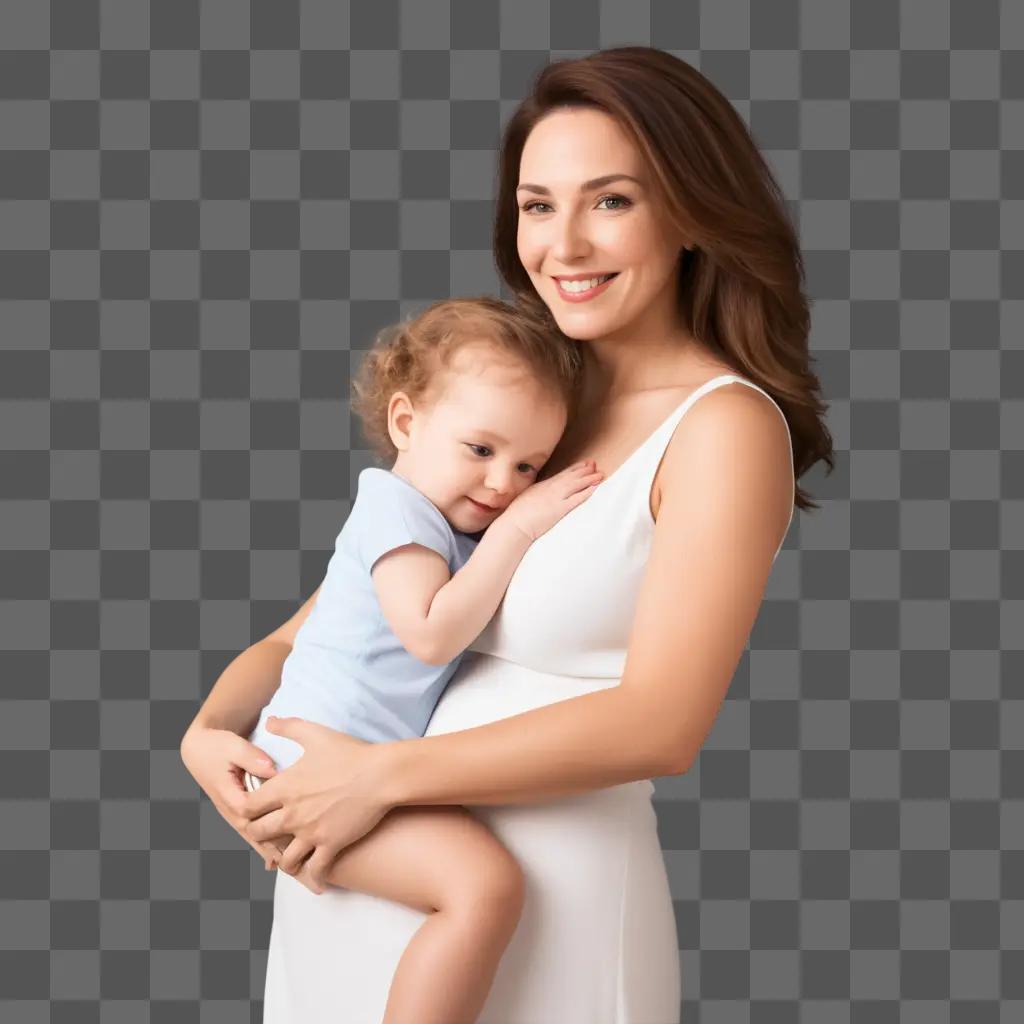 Mommy holds baby, smiles, and smiles