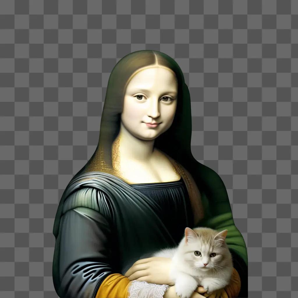 Mona Lisa portrait with a cat