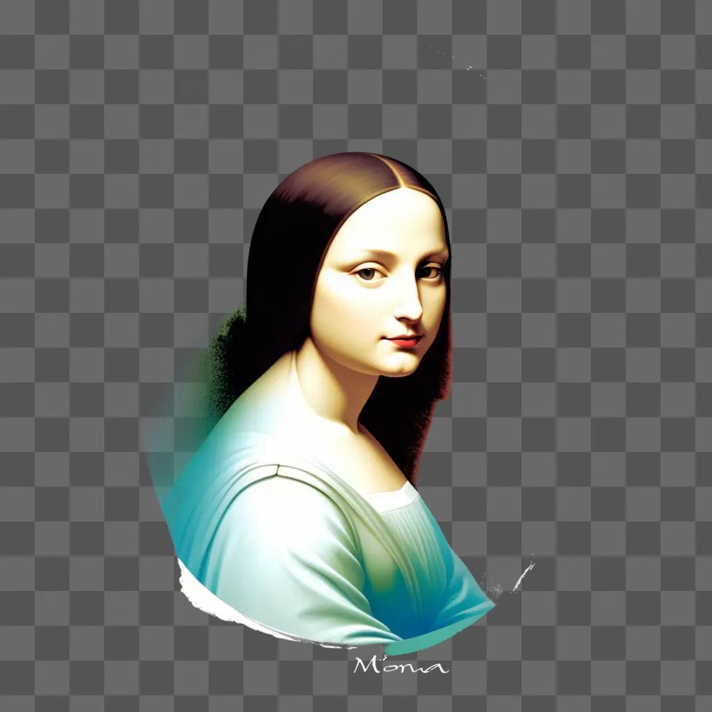 Mona Lisa with blue hue