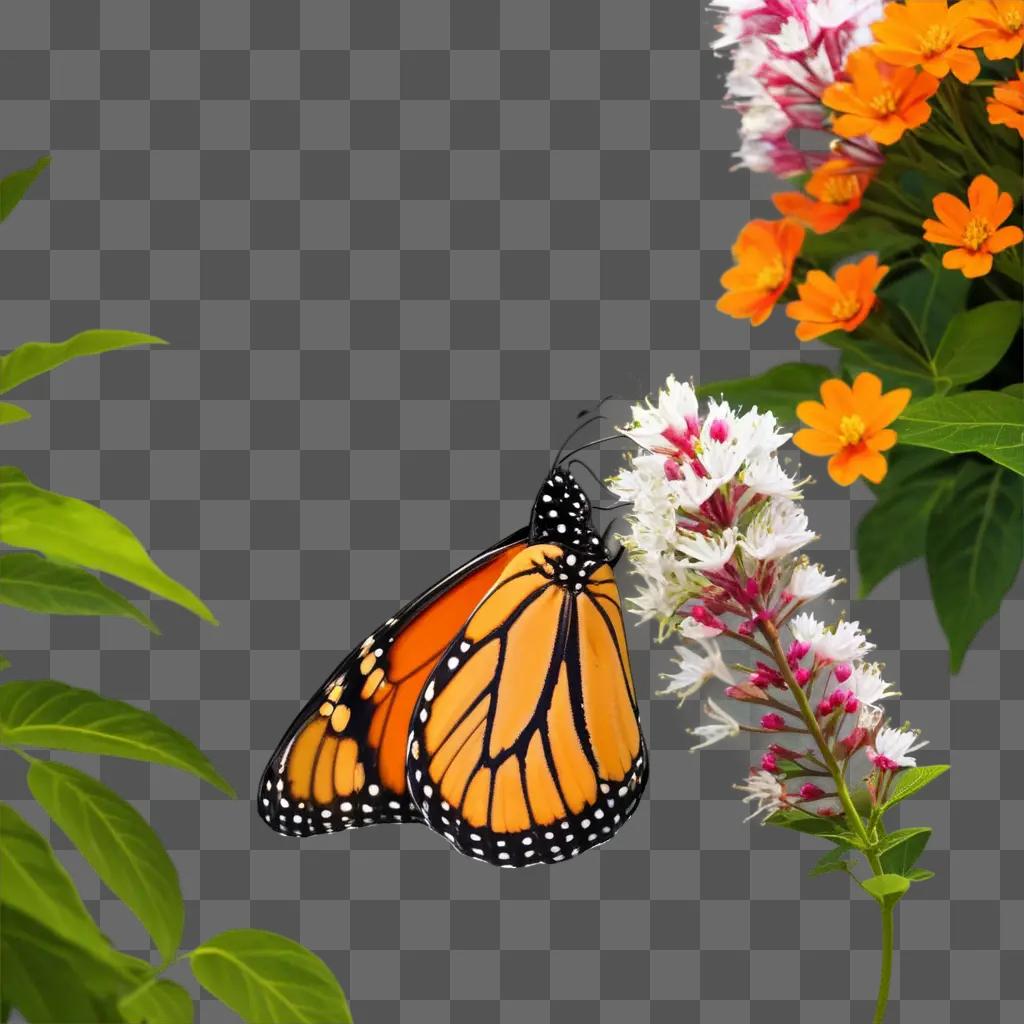 Monarch Butterfly is perched on a flower