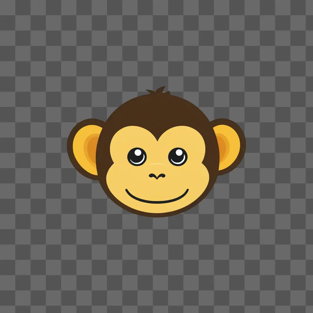 Monkey emoji on brown background with light reflection