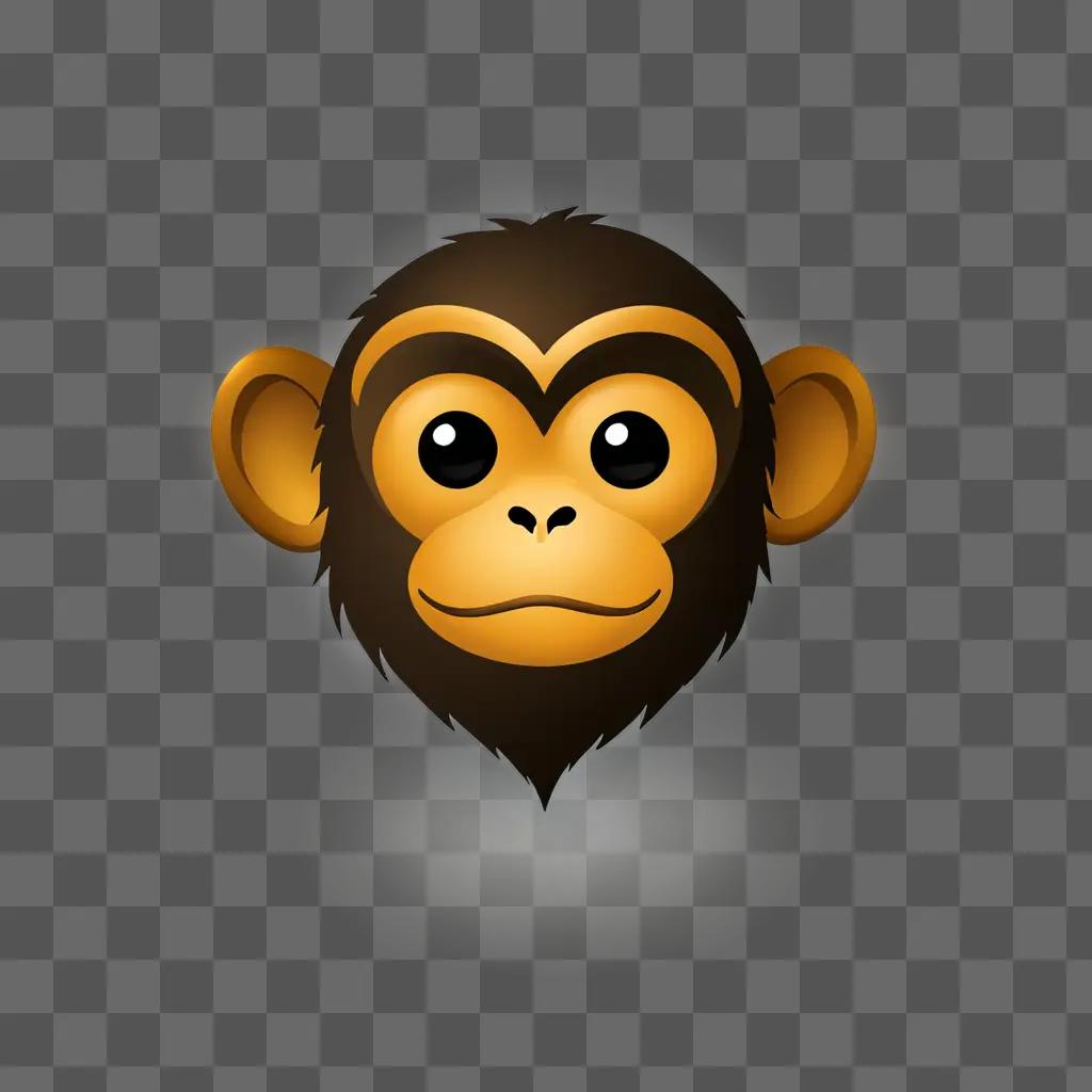 Monkey emoji with yellow eyes and black nose