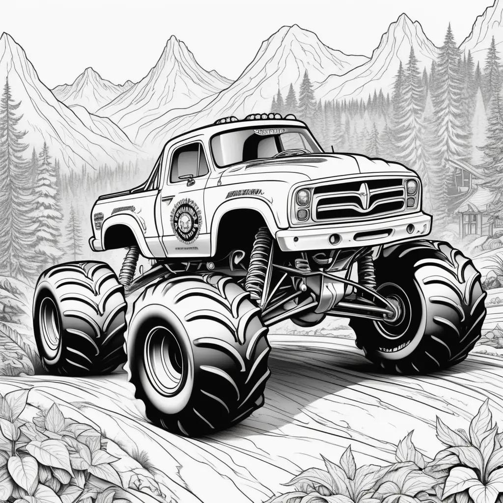 Monster Jam Coloring Page: Tractor Truck Monster Coloring Page