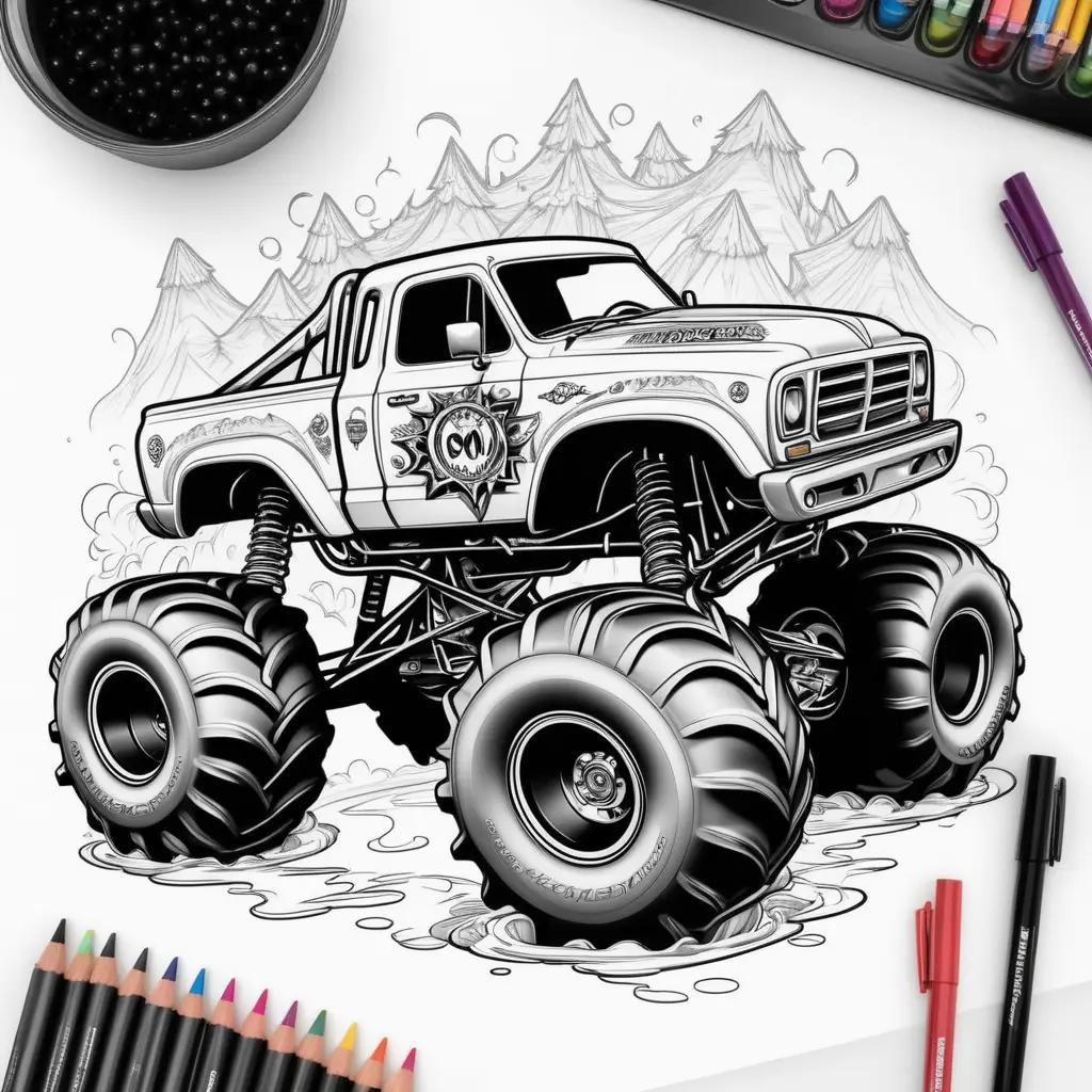 Monster Jam coloring pages featuring a monster truck