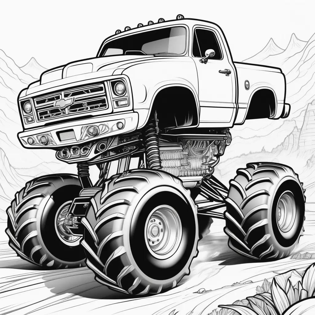 Monster trucks coloring pages for kids