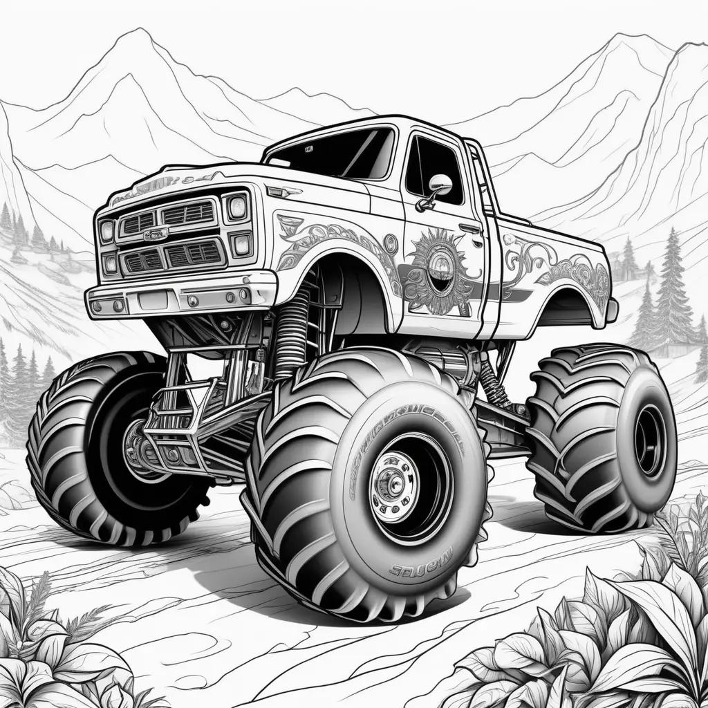 Monster trucks coloring pages for kids