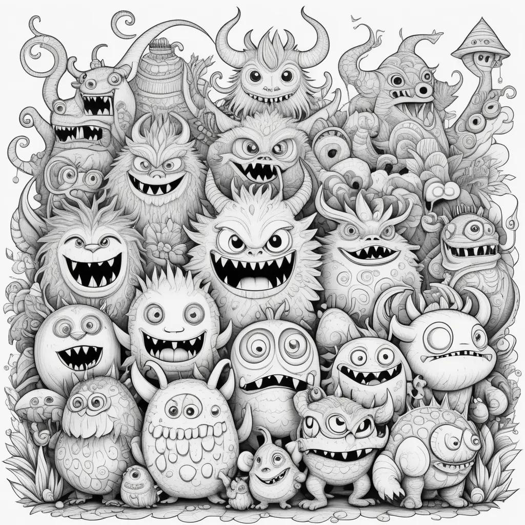 Monsters Coloring Pages for Kids