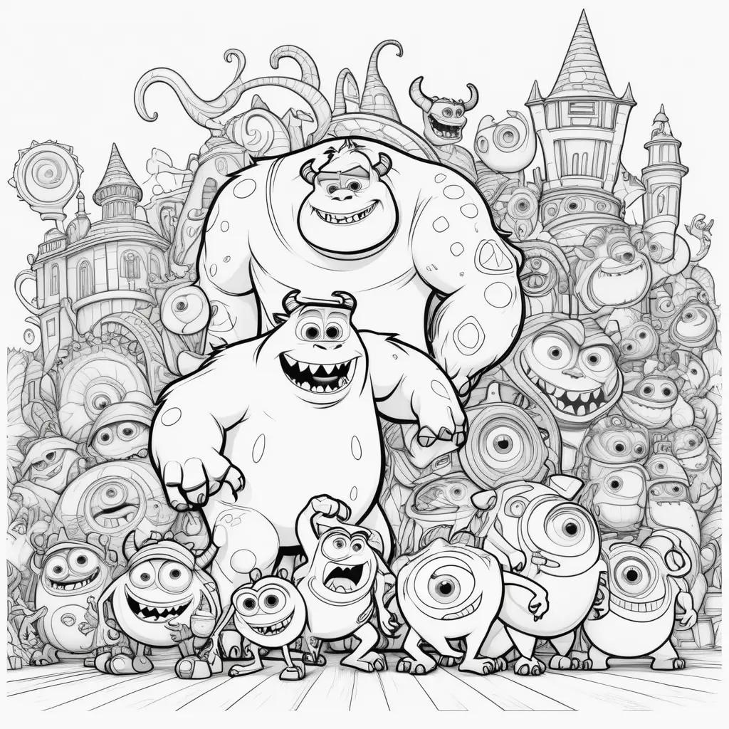 Monsters Inc coloring pages of all the monsters