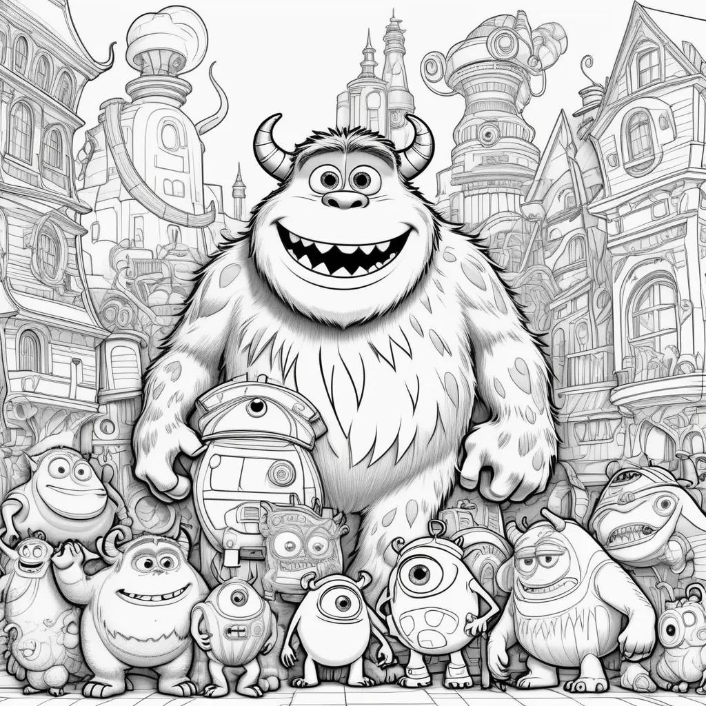 Monsters Inc. Coloring Pages: A City of Creatures