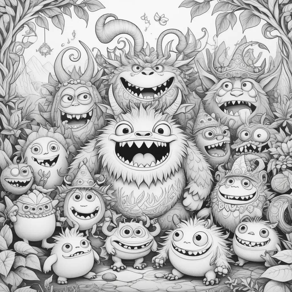 Monsters singing in a forest of trees