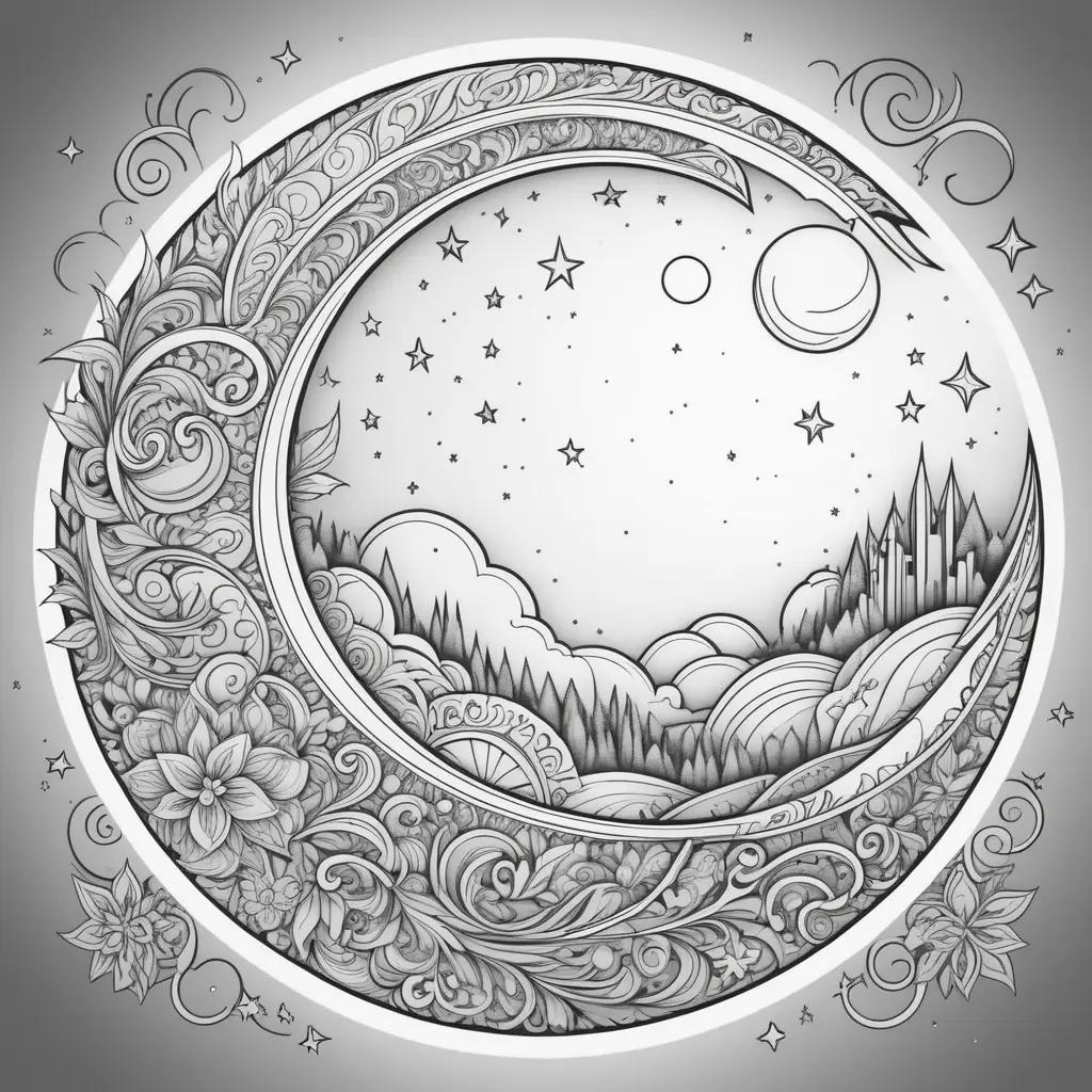 Moon Coloring Pages: A Magical Night Sky