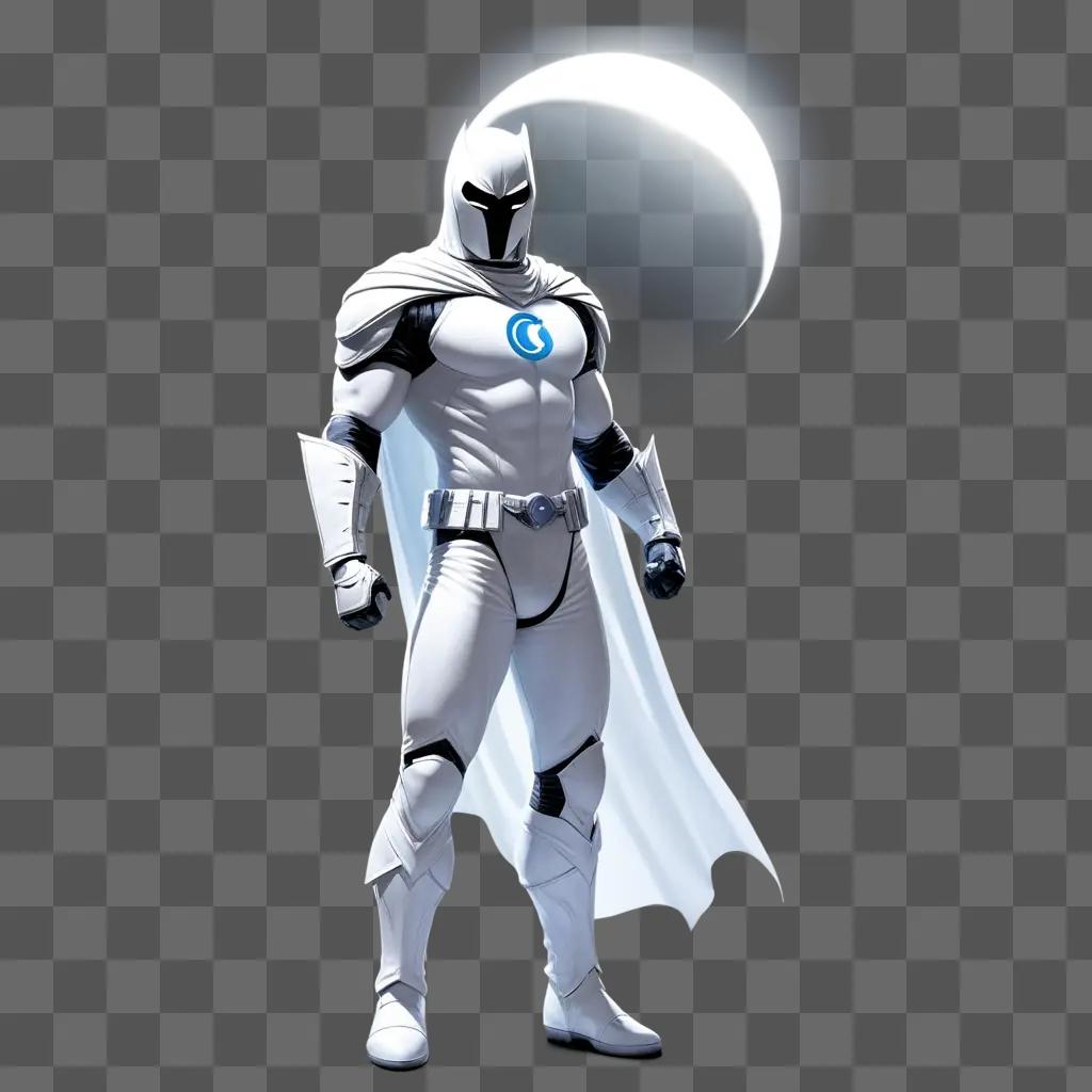 Moon Knight stands in front of the moon