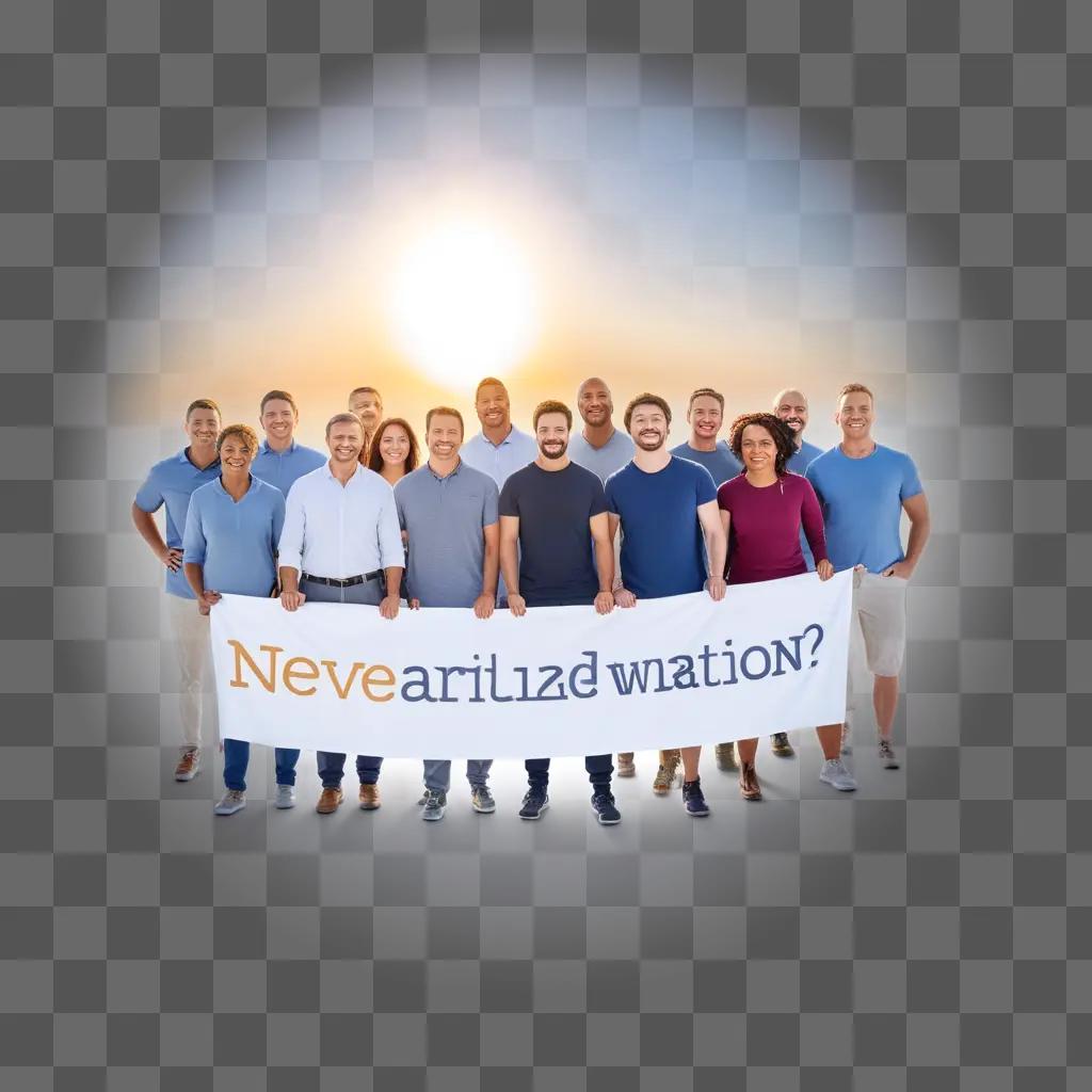 Motivational Team: A group of people standing together with a banner that says Neva Arilizwati