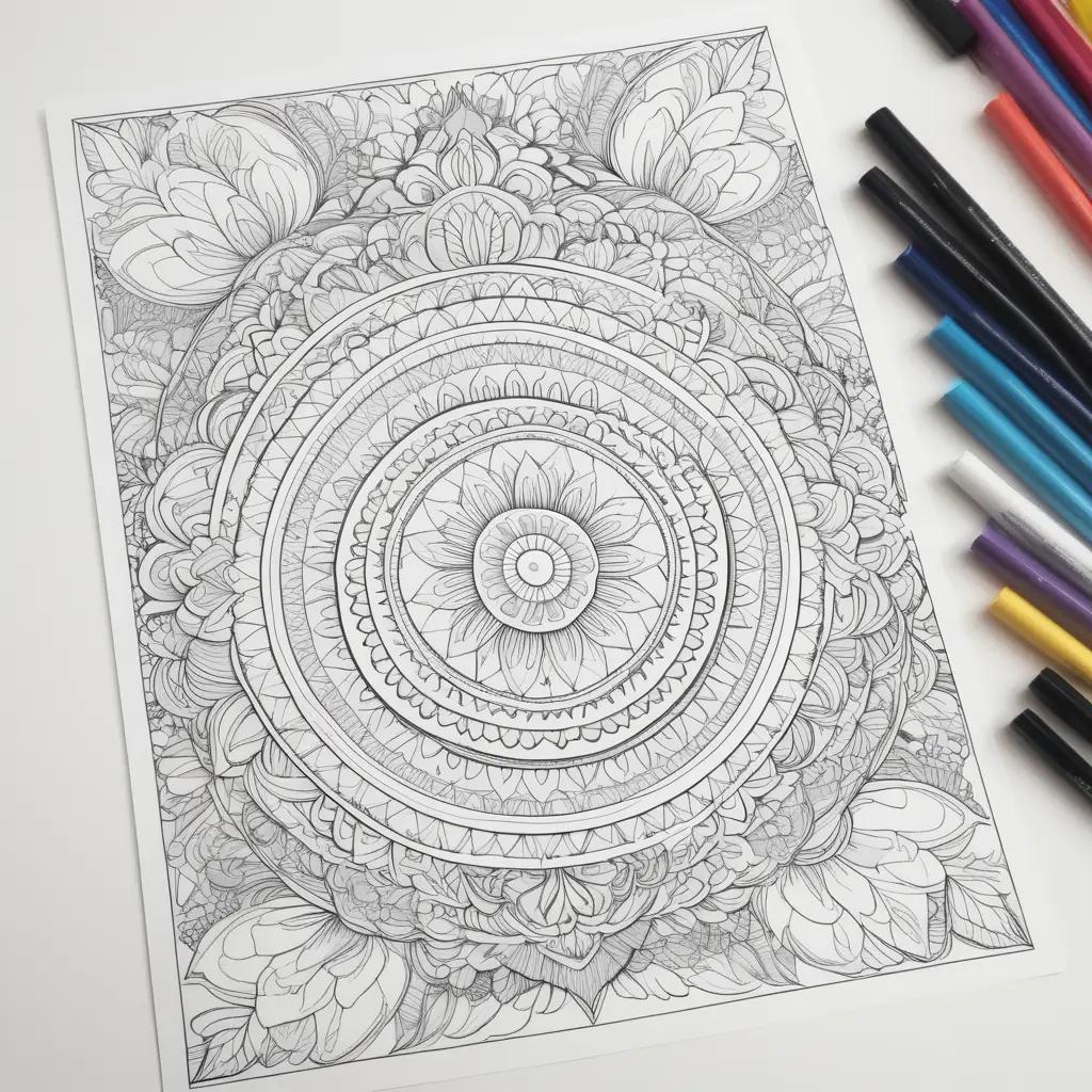 Motivational coloring pages: Coloring a mandala with a variety of colors