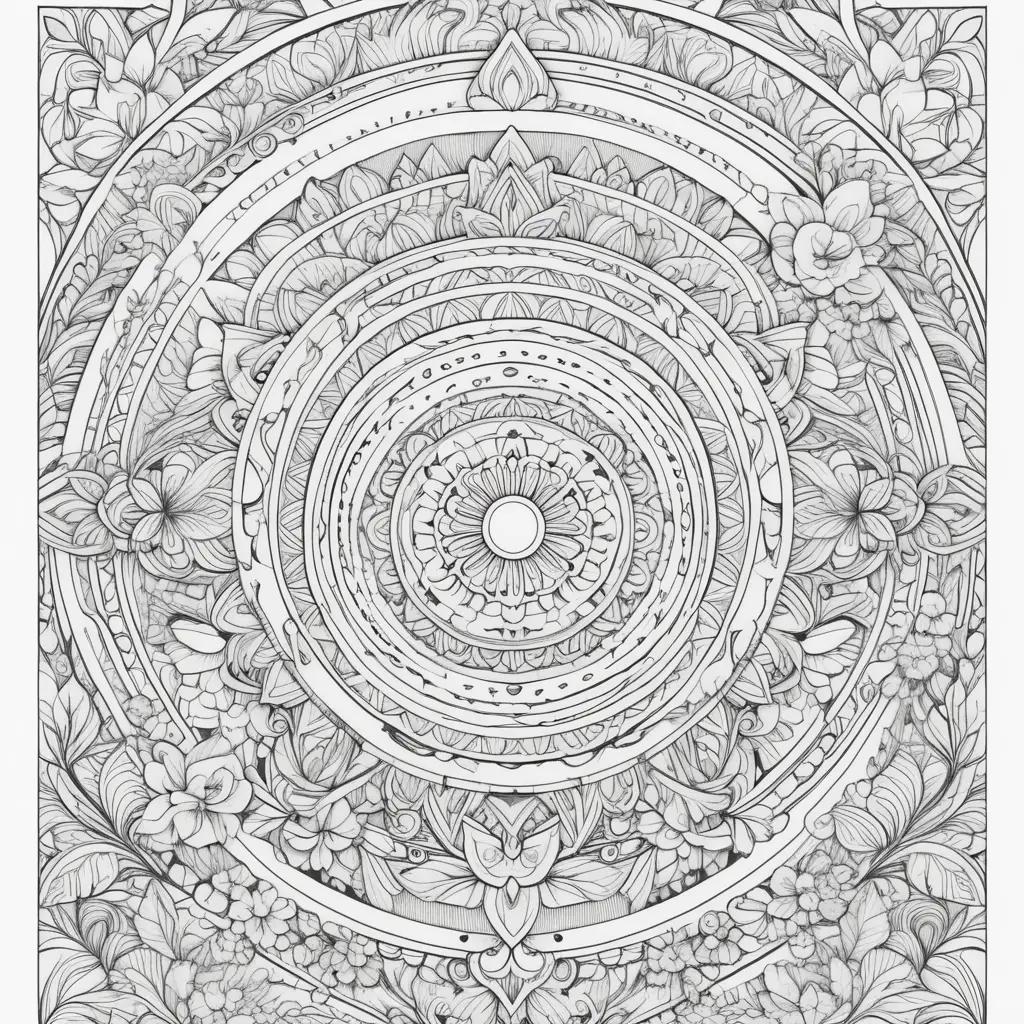 Motivational coloring pages with a circular design